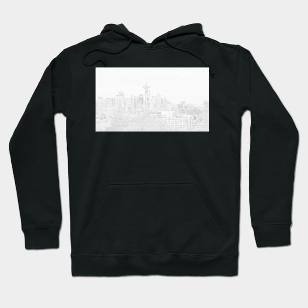 Seattle Line Drawing Hoodie by kchase